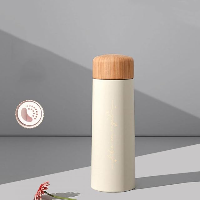 Small Thermal Flask, Mini Vacuum Insulated Water Bottle Stainless Steel Thermal Flask Hot and Cold Water Bottle for Girls Boys Kids Adults (Frosty white,150ml:5.4x12.5cm)