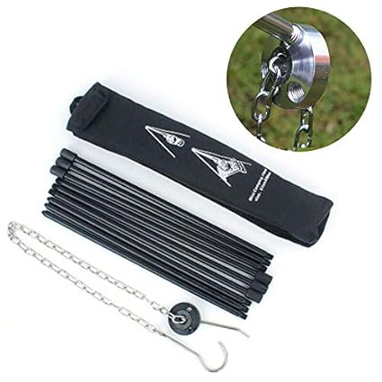 Adjustable Grill Tripod Black Holder Picnic Cooking Pot Pan Bonfire BBQ