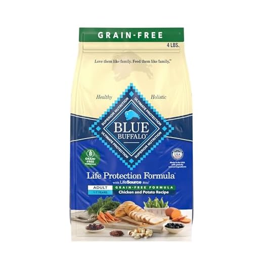 Blue Buffalo Life Protection Formula Natural Grain Free Adult Dry Dog Food, with Chicken and Potatoes, 4 lb. Bag