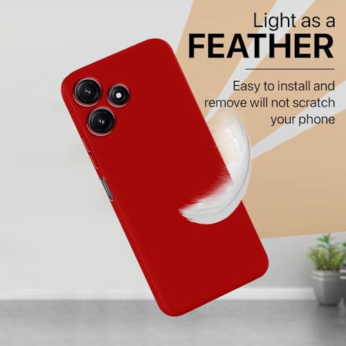 Image of Back Cover for Mi Redmi 12 5G / Poco M6 Plus 5G / M6 Pro 5G | Full Camera Protection | Premium Liquid Silicon Case | Flexible Bumper Case for Mi Redmi 12 5G / Poco M6 Plus 5G / M6 Pro 5G (Red)