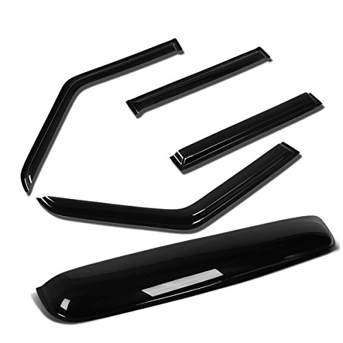 Auto Dynasty Compatible with Jeep Cherokee XJ/BJ 4pcs Window Deflector Rain Guard +38 inches Sun Roof Visor (Dark Smoke)