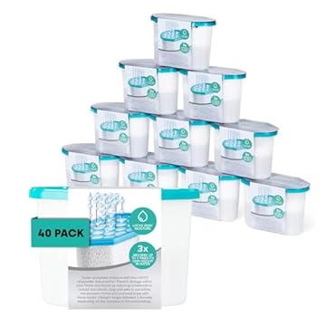 LIVIVO Pack of 40x 500ml Interior Dehumidifiers- Helps Stop Damp, Mildew, Mould Condensation Moisture Absorber Remover in Home Kitchen Wardrobe Bedroom Caravan Office Garage Bathroom, Basement