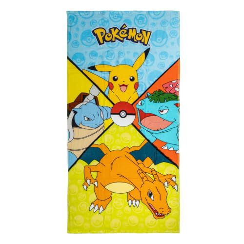 Cerdá Life'S Little Moments Asciugamano Per Bambini Pokemon – Multicolore – 70 X 140 Cm – Realizzato In 100% Cotone Da 320 Gsm – Asciugamano Piccolo –