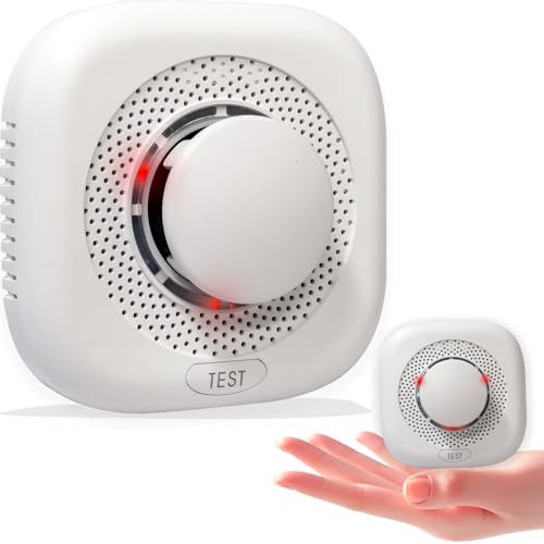 Smoke Alarms for Home, Smoke Alarm Optical Fire Alarms for Home with LED Indicator and 80dB Audible, Smoke Detector Supplied with Fixing Kit