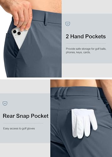 Image of Pudolla Men's Golf Pants Stretch Work Dress Comfy Pants 30 inch /32 inch /34 inch Lightweight Quick Dry Casual Slacks Trousers with Pockets