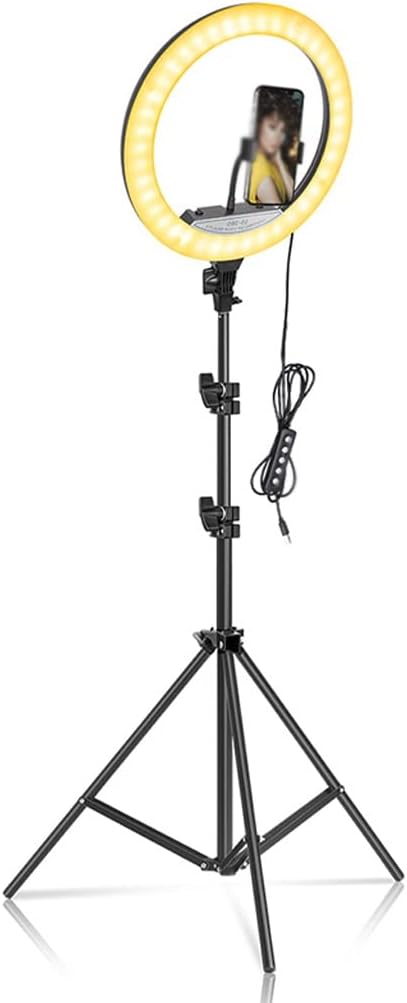 RGB Light with Tripod Stand Phone Holder LED Lamp for Live Streaming Video Makeup Light Shootin(150cm)