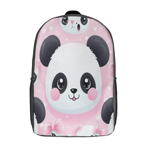 Sac à dos d'école Panda 3D grand format 43 cm pour garçon et fille