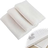 Buchbindetuch Set 150 x 150cm: 3 Stück Weißes Buchbinderleinen aus Baumwolle Großformat Buchreparaturtuch Buchbinden Zubehör für Buchbindung DIY Basteln und Nähen