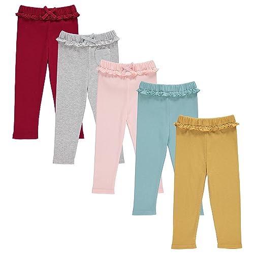 Image of Cudlie 5-Pack Baby/Toddler Girls Joggers - Lounge Pants, Active Sweatpants Sweats - Fashion Joggers for Girls