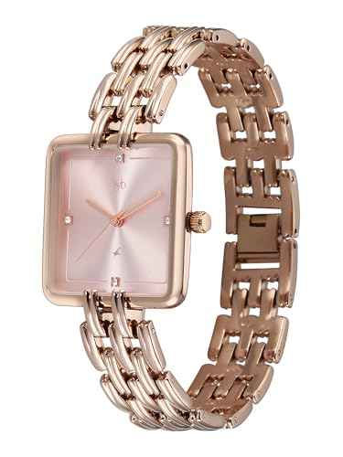 Image of Fastrack Vyb Minimalist with Quartz Analog Pink Dial Rose Gold Alloy Strap Watch for Girls - FV60122WM01W