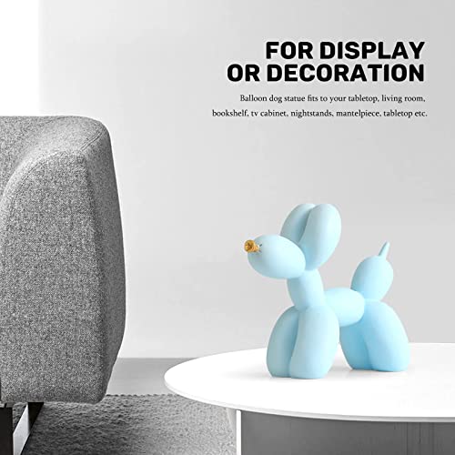 Otang Balloon Dog Statue Collectible Figurines Art Modern Sculpture, Cute Golden Nose Dog Animals Resin Crafts Handmade Ornament Home Decor Accents(Light Blue,9,7,3.5In) #TOP2