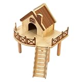 Conception stimulante pour l'exploration : Cette aire de jeux en bois pour hamster propose des opportunités d'escalade amusantes grâce à son échelle robuste. Elle motive les animaux domestiques à une activité physique et à l'exploration, un mode de vie actif dans leur habitat.
