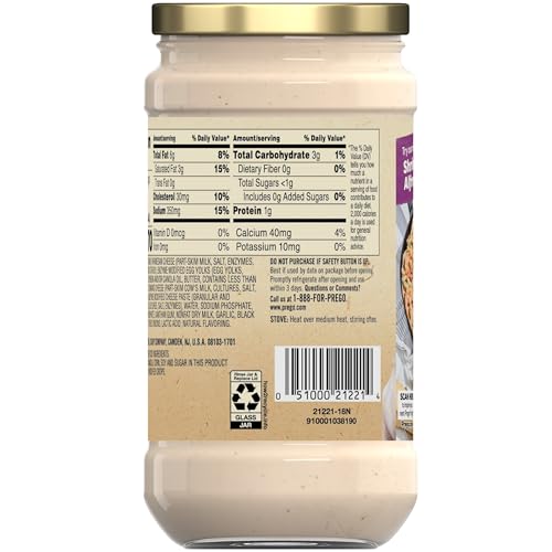 Image of Prego Alfredo Pasta Sauce with Roasted Garlic and Parmesan Cheese, 14.5 oz Jar (Pack of 4)