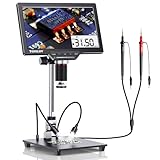 TOMLOV DM201M デジタル顕微鏡 マルチメーター付き 改良版LCDはんだ付け顕微鏡 7インチスクリーン付き HDMIデジタル顕微鏡 電子修理用 16MPコイン顕微鏡 カメラビデオ PC対応 32G