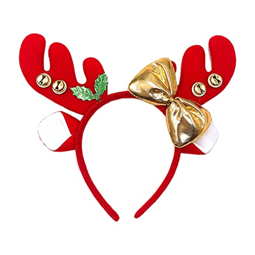 Diadema de felpa con orejas de reno peludas, para Halloween, cuerno, Navidad, suministros de fiesta