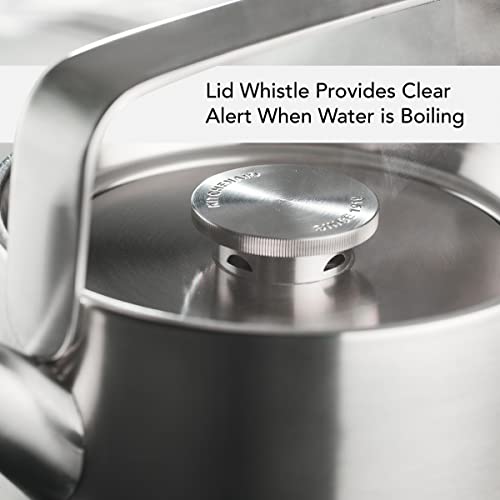 Image of KitchenAid Teakettles Stainless Steel Whistling Teakettle, 1.9 Quart - Brushed Stainless Steel