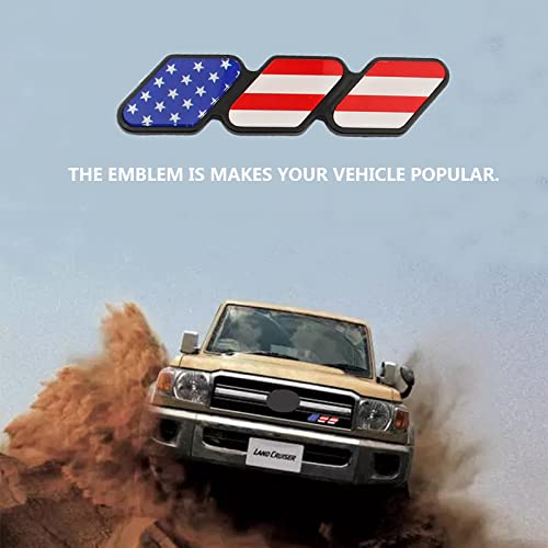 Image of Tri-Color Grille Badge Emblem, Decorative Car Accessory for Toyota Tacoma, 4Runner, Tundra, Sequoia, RAV4, Highlander (Colorful National Flag)