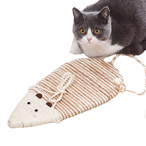 Tapetes para arranhões de gato com sisal natural - Almofada de arranhão de gato em forma de mouse -