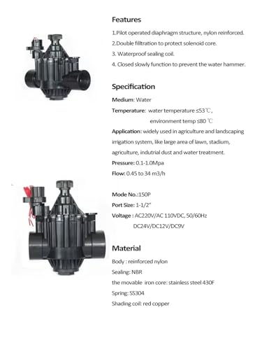 Électrovanne d'irrigation 2 pouces grand débit vanne solénoïde agricole 220V - 4