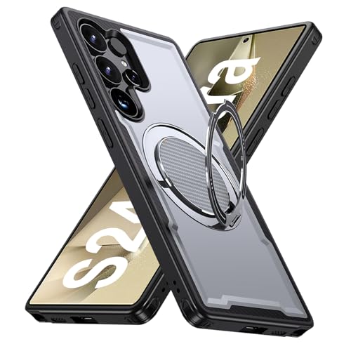 Coque Samsung S24 Ultra robuste anti-chute avec support magnétique gris