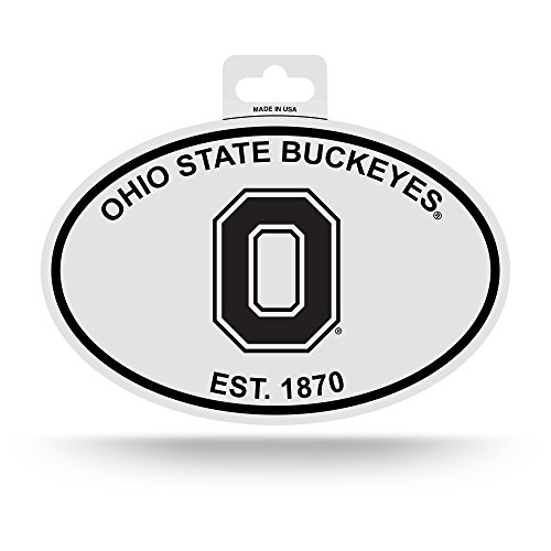 NCAA Ohio State Buckeyes Black and White Team Logo Oval Sticker