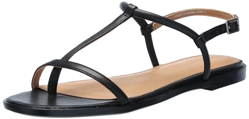 Madewell Women's Therese Tstrap Thong Sandal Flat, True Black, 10