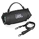 Silikonhülle Tragetasche Case Tasche Hülle für JBL Charge 6 Bluetooth Lautsprecher, Mit abnehmbarem Riemen für Fahrrad Golf Cart Geländer (Schwarz)