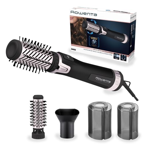 Rowenta Brush Activ' Volume &amp; Shine Brosse soufflante rotative, Cheveux doux et brillants, 1000 W, Concentrateur, 2 brosses pour tous les types de cheveux, Facilité d’utilisation CF9550F0