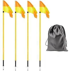 FORZA Spring Loaded Football Corner Flags | Durable, Safe, And Highly Visible Matchday Equipment - Optional Carry Bag (No Carry Bag, Pack Of 4