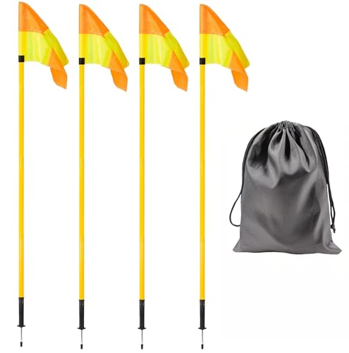 5FT Soccer Corner Flags Set of 4 with Storage Bag