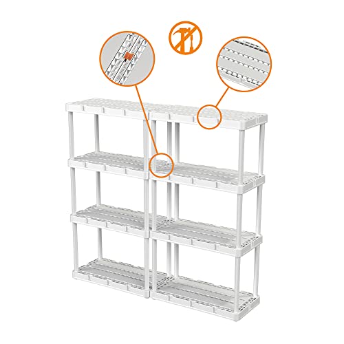 Gracious Living Knect-A-Shelf 4-Shelf Plastic Storage Unit & Rack, White - image 8