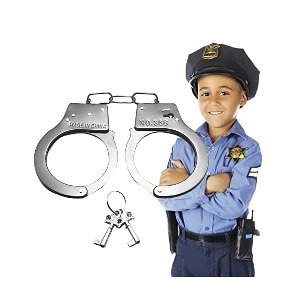 Handschellen Kinder 2 Handschelle Polizei Spielzeug Handschellen Kinder Metall Kinderhandschelle mit 4… – Bild 5