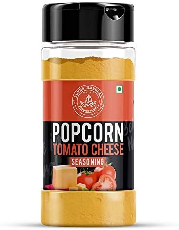 Artha Natural Popcorn Cheese Tomato Seasoning Powder 100g | Tangy Tomato Cheese Masala for Nachos Sauce, French Fries & Snacks
