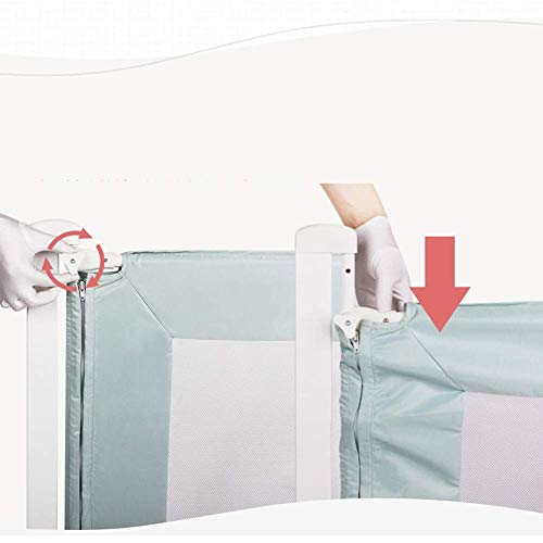 Barandilla para cama de niños de malla ventilada y deflector anticaídas verde de 150cm 4