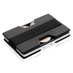 Premium Aluminium Creditcardhouder met Muntvak en Geldclip Nano – RFID NFC-bescherming – Slanke Portemonnee Kaarthouder – Viltbescherming tegen Kaartslijtage – Pasjeshouder Heren Mannen Dames Vrouwen (Zwart)