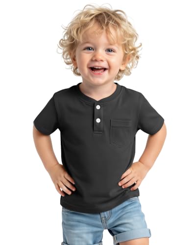 Image of Toddler Boys Cotton Henley T Shirts