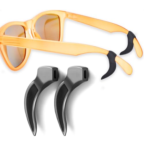 Setex Gecko Grip - Occhiali con gancio per le orecchie, 2 paia di colore nero, realizzati negli Stati Uniti, con innovativo puntale in fibre microstrutturate, 2 paia di colore nero, 2 Black Pairs