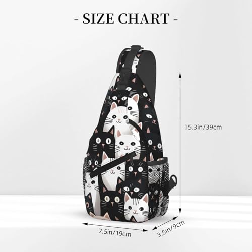Bolso bandolera con estampado de gato para mujeres y hombres miniatura 3