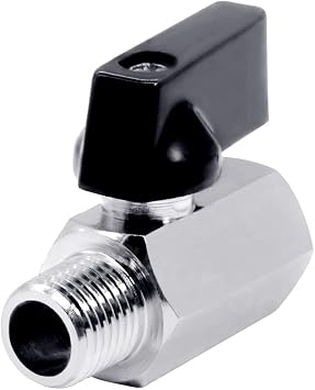 Beduan 1/4" Brass Mini Ball Valve NPT Female x Male Shut-Off Valve