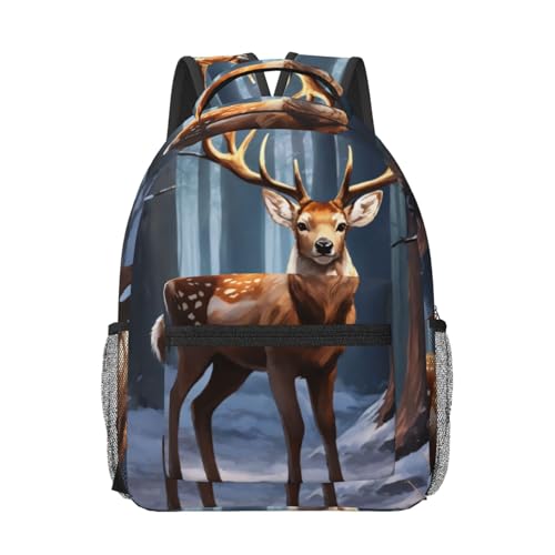 Sac à dos ordinateur imprimé cerf noir pour le voyage et travail