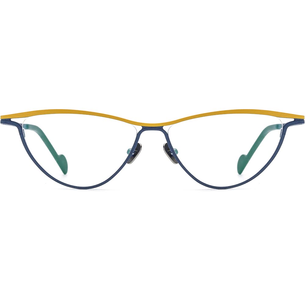 FONEX Colorful Pure Titanium Glasses Frame Women Retro Round Eyeglasses