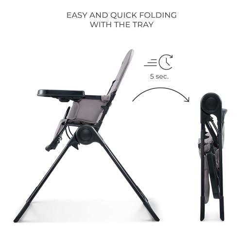 Image of Kinderkraft BINCI Folding High Chair, Gray