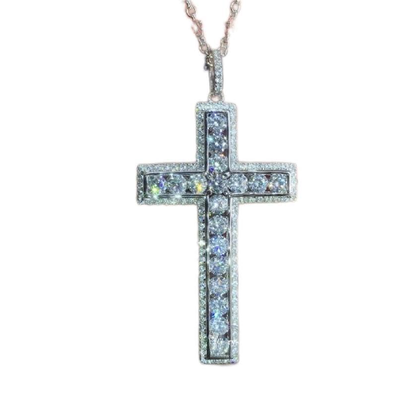 Collier Pendentif de Mariage en Argent Sterling 925 et Moissanite Éclatante