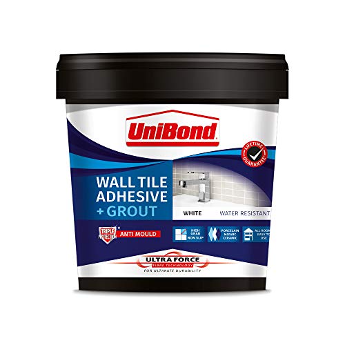 UniBond 2570751 Ultraforce Wall Adhesive and Grout, White , 1.38 Kg