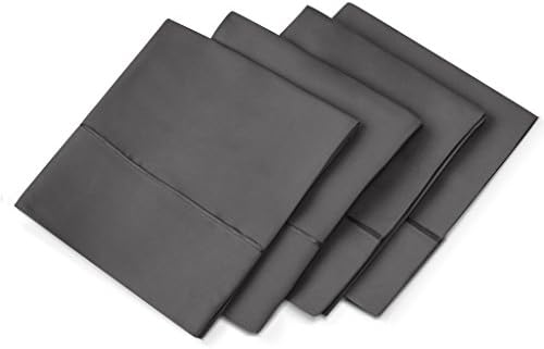 Vera Nice Hotel Collection Ultra Soft Pillow Case (4-Pack) – All-Natural Pure Aloe Vera Treatment – Eco-Friendly, Hypoallergenic Pillow Cover Infused with Soothing Aloe Vera - Gray - King