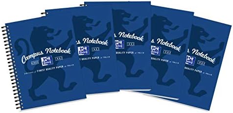 Oxford Campus, A5 Notebook, Lined, 140 Page, Pack of 5, Assorted Colours Marine