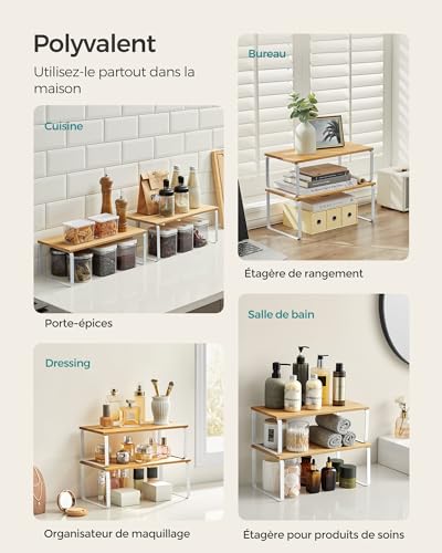 SONGMICS Étagère de Cuisine, Lot de 4, Organisateur, Porte-épices – vue 7
