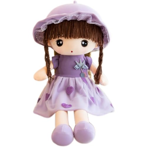 UOAO 女の子向けのぬいぐるみ 人形の女の子のクッション 抱き枕 かわいい 動物 おもちゃ 昼枕 柔らかい 人気 睡眠枕 クリスマス 誕生日 プレゼント人形 誕生日のおもちゃ 贈り物 インテリア キッズパーティー用品 パープル 60cm