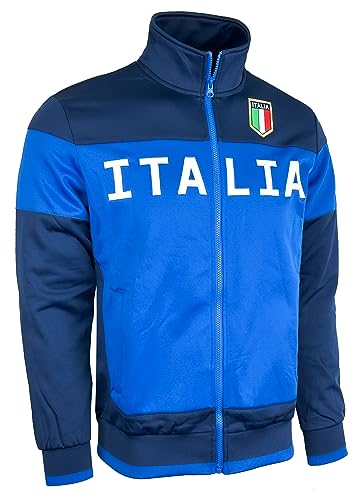 Men's Italy Jacket, Full Zip Italia Soccer Track Jacket With Zipper Pockets3