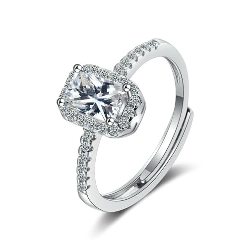 Bague en cuivre plaqué or ajustable tendance bijou minimaliste zircone carrée femme